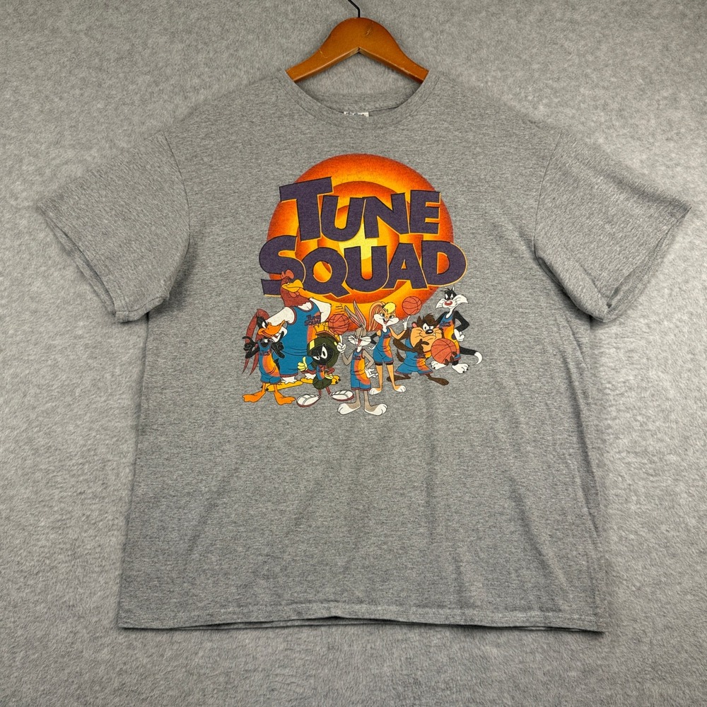 Space Jam Tune Squad Delta Pro Weight T-Shirt Men Large Gray Cotton Blend